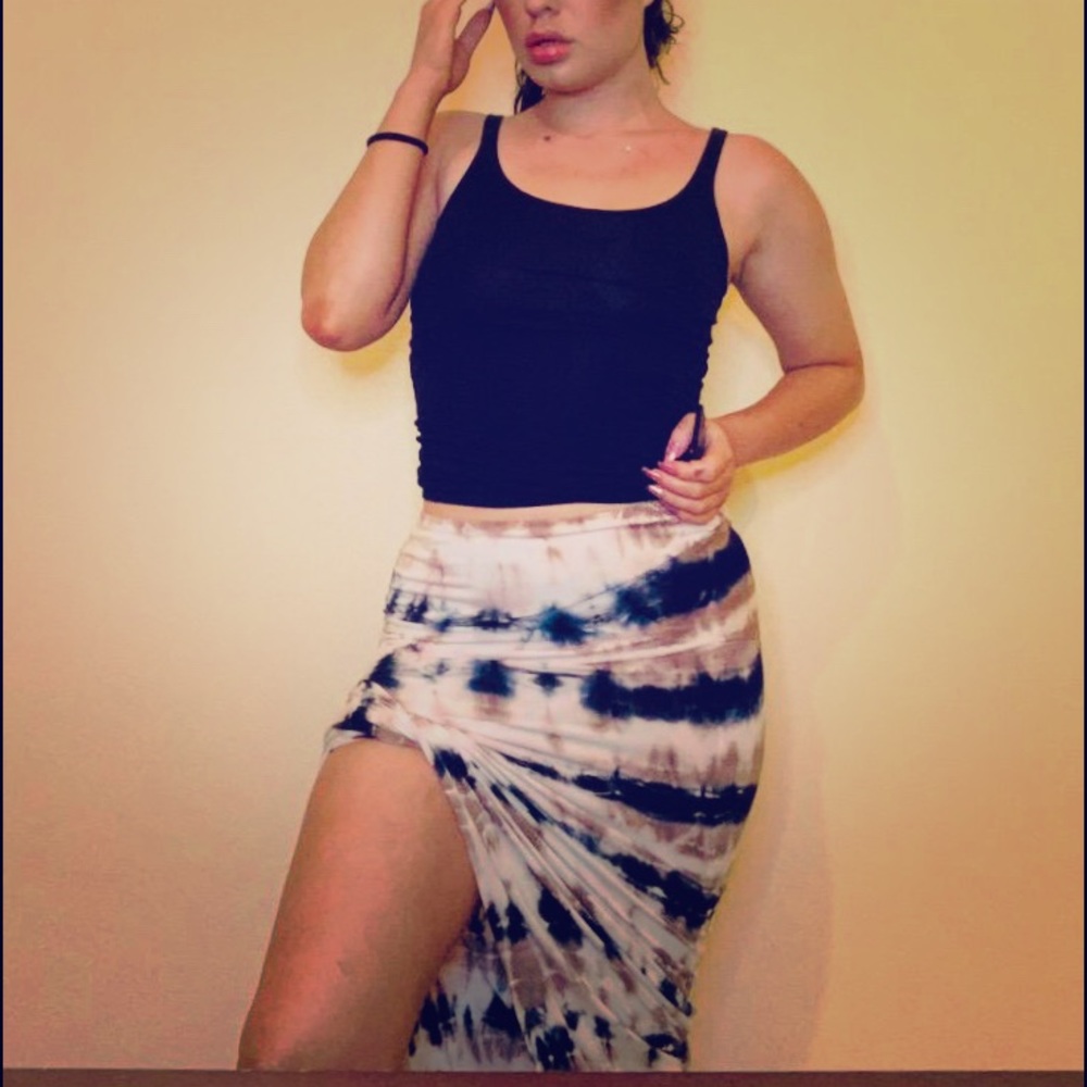 Tie dye high low skirt